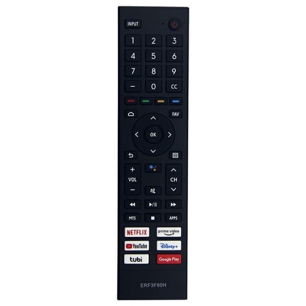 Fjernbetjening Erstatning ERF3F80H til Hisense TV (understøtter ikke stemmefunktion) Sort
