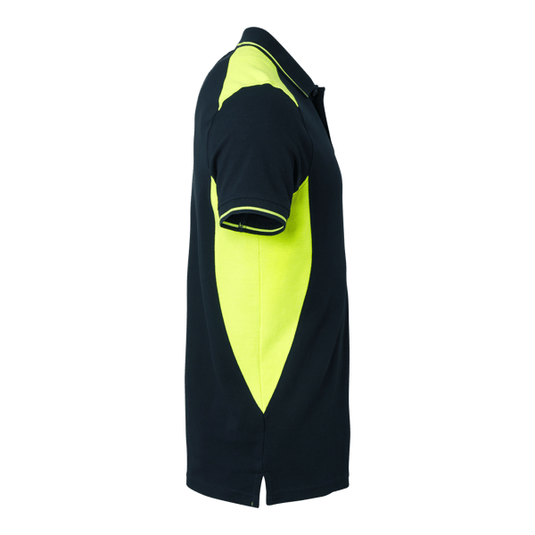 213 Pikétröja Marinblå/fluorescerande gul Herr
