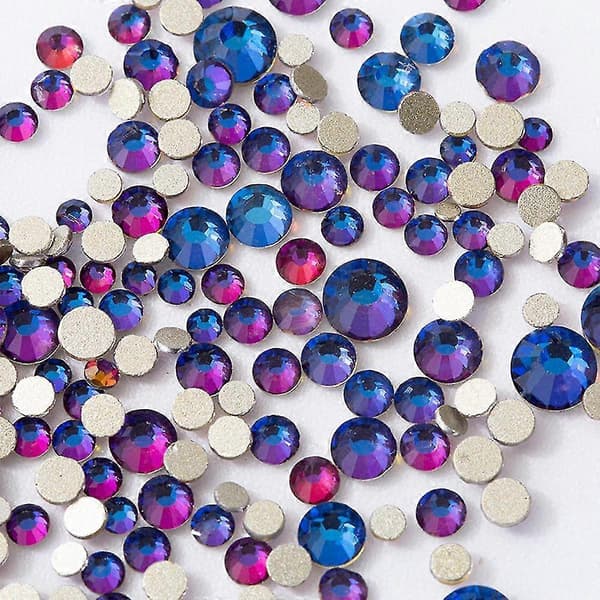 Färgglada Kristall Nagelkonst, Platt Baksida Strass