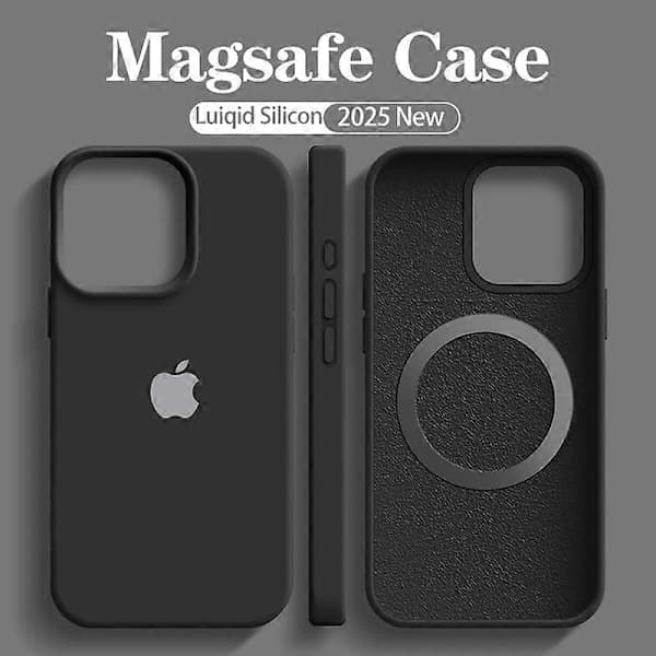 MagSafe flydende silikone iPhone-etui blødt magnetisk cover trådløs opladning til iPhone 13 Pro Max sort sort til 13 Pro Max Black For 13 Pro Max