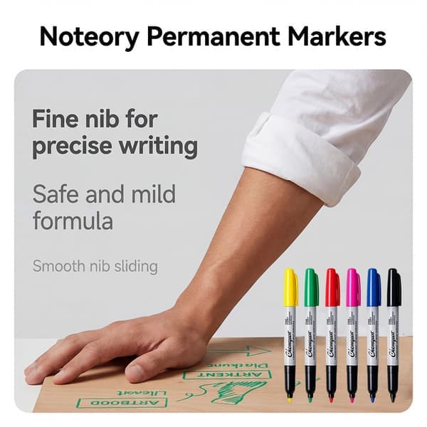 Permanent Marker / Flerfärgad Penna — Skriver smidigt, möjliggör enkla korrigeringar och blöder inte igenom papper. (Grön)