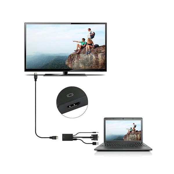 NÖRDIC VGA-HDMI-sovitin 1080p 60Hz HDCP 1.2 Musta
