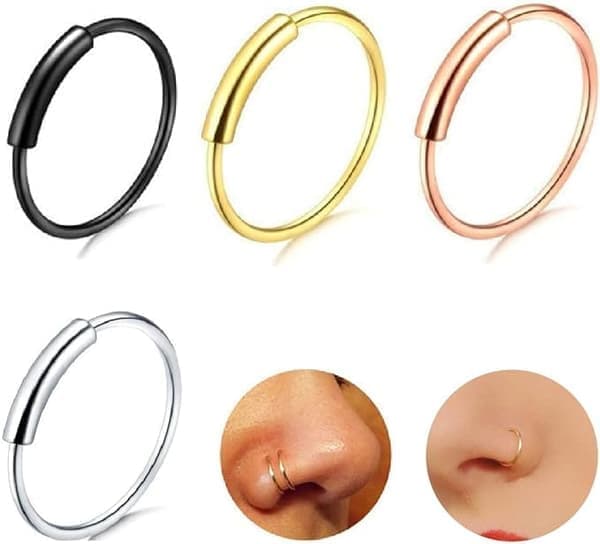 Segmentert nesering, 8 mm septumring i rustfritt stål, unisex