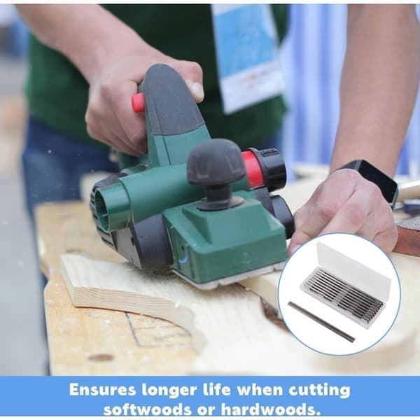 10 stk 82 mm HSS vendbare høvelblader 82×5.5×1.2 mm, passer til Makita/B&D/Bosch/DeWalt/Elu