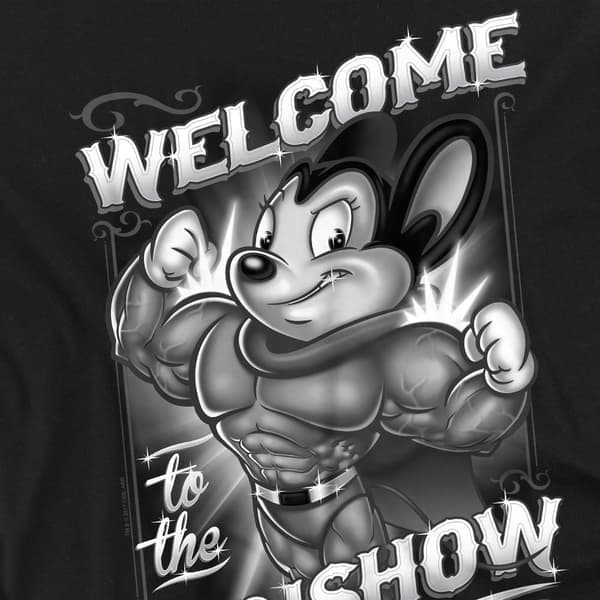 Mighty Mouse Unisex Voksen Mighty Gunshow T-Shirt S Sort Sort S S