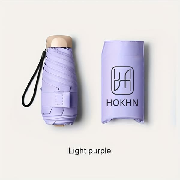 Mini hopfällbart paraply - Kompakt lättviktsreseparaply för regn och sol Ljuslila