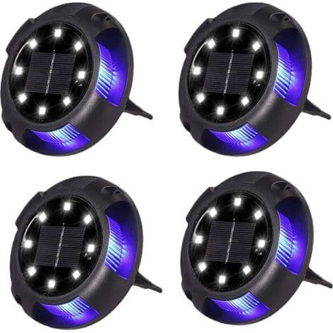 4-pak Solar Pullertlys Hvid+Blå LED IP65 Havelampe
