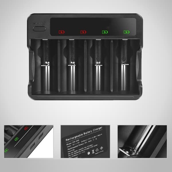 Universell AA 3A C D batterilader for Ni oppladbare batterier USB
