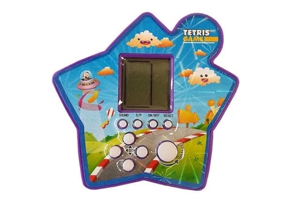 Bærbar Tetris-spillekonsol elektronisk spil lilla