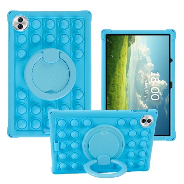 Fodral för Xiaomi Redmi Pad SE Pop Bubble PC + Silikonskydd Handgreppsställ med Axelrem Blå