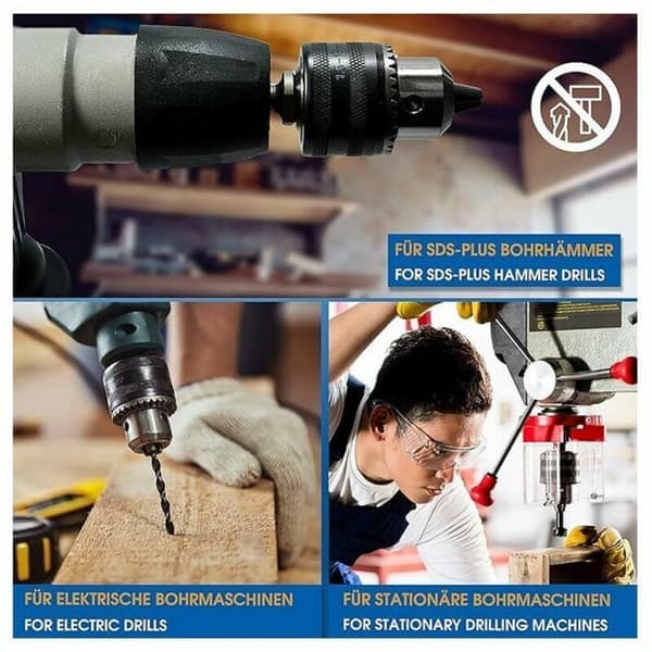 1,5-13 mm 1/2-20 UNF borepatron med SDS Plus adapter og spændenøgle