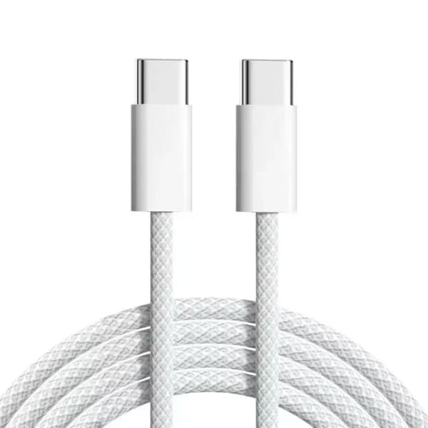 2 meter oplader til Samsung - iPhone 17 pro Max - Hurtig oplader - USB-C oplader - Kabel hvid