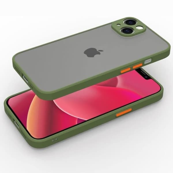Beskyttelsesdeksel - BOOLING - til iPhone 14 - Silikon + PC - Khaki - Støtsikkert Khaki