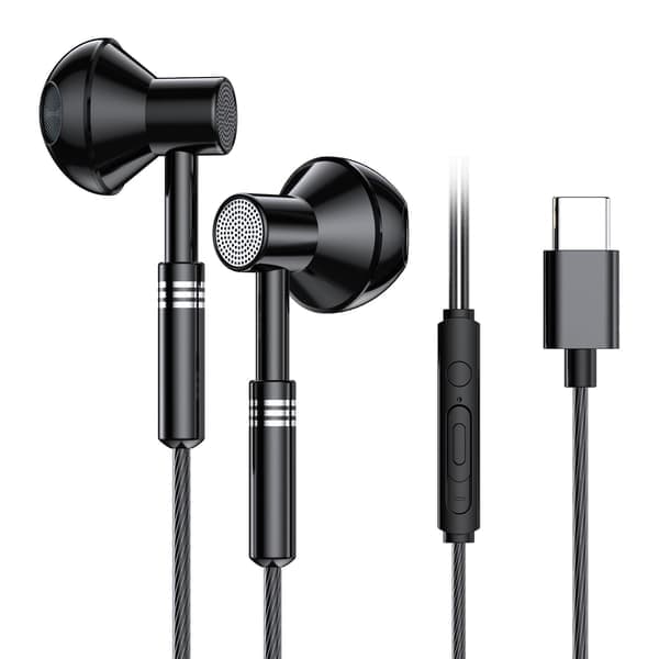 USB-C In-Ear Hovedtelefoner med Ledning DAC Sort sort