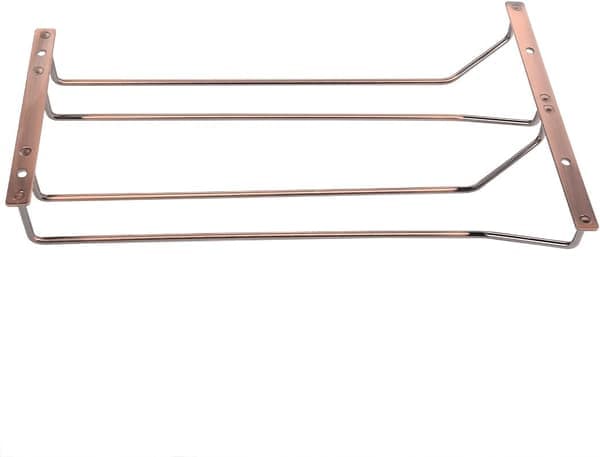 35,5 cm bronsefarget vinglassholder under skap, vinstativ, oppbevaringsstativ for vinglass, 2 rader