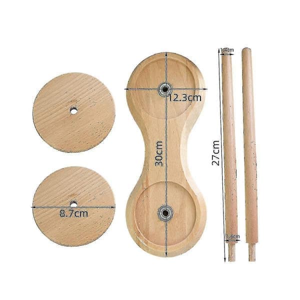 Dobbel garnholder i tre for hekling, garnholder for strikkegarnspindeldispenser