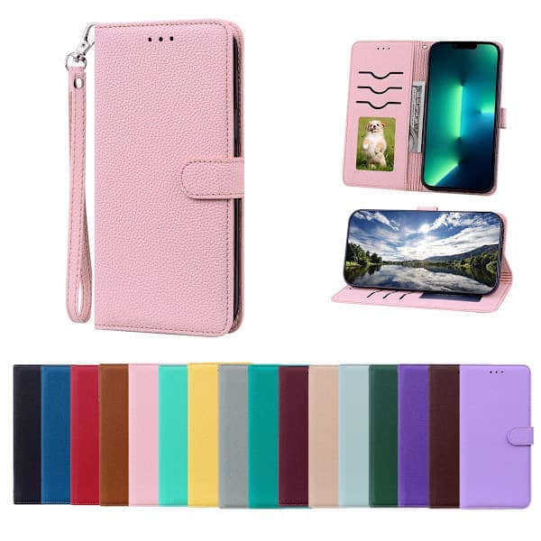 iPhone 16E Dedikeret gul pung etui med kortplads, magnetisk klapåbning, eksklusivt design sort 16E sort 16E sort 16E black 16E
