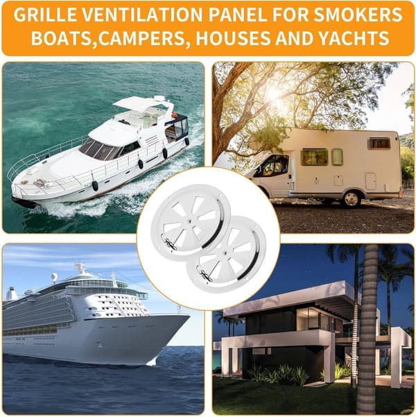 delar - Ventilationsgaller - 12,5 cm - Runt ventilationsgallerlock - BBQ rökventilationsset - luftventiler - rökreservdelar