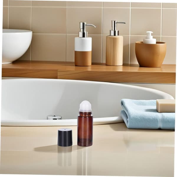 2 st 50 ml tomma bärnstensfärgade glasflaskor med roll-on, påfyllningsbara parfymflaskor, läckagesäkra