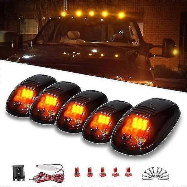 5x 12 LED rökfärgade taklampor bärnstensfärgade för Dodge Ram 2500 3500 4500 03-16