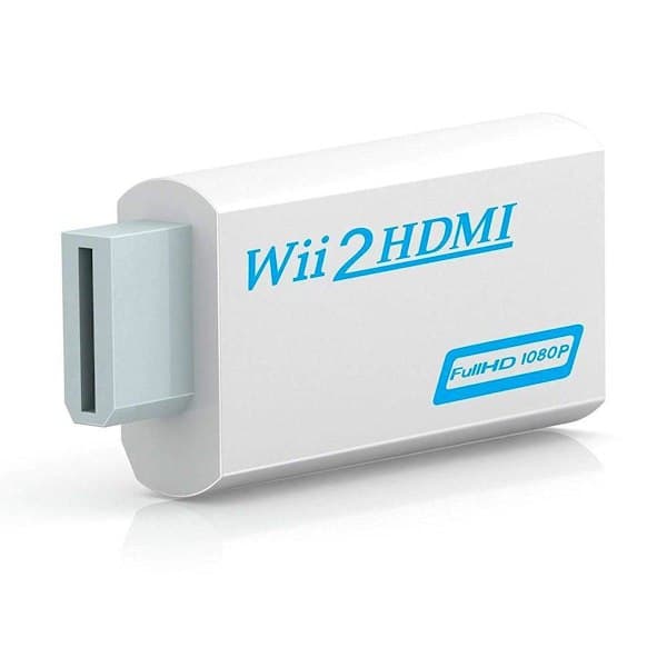 Wii til HDMI-adapter, 1080p Full-HD Nintendo Hvit