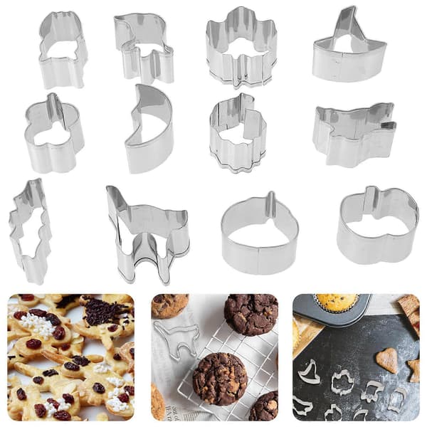Halloween Cookie Cutter Sæt Rustfrit Stål til Bagning 12 Stk