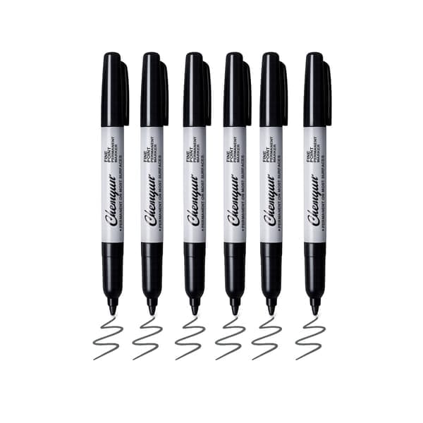 Permanent Marker / Flerfärgad Penna — Skriver smidigt, möjliggör enkla korrigeringar och blöder inte igenom papper. (Svart)