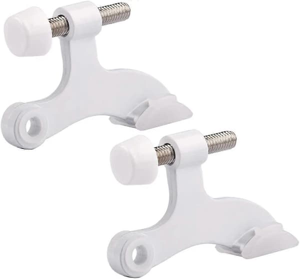 2-pakning hengselstift svart dørstopper, justerbar luksus kraftig dørstopper 2-1/2\"x1-3/4\"