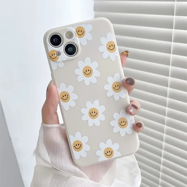 Solsikke Smil Søt Blomster Telefonveske til Apple iPhone 12 Glatt[CO]