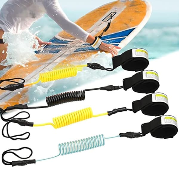 Stand-Up Paddle Board Surfbräda Wrap Leash SUP Leash Handrep Handledsrem med Justerbara Ankelmanschetter för Paddleboard Svart Black
