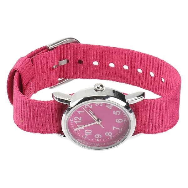 Vanntett uformelt armbåndsur for barn, rund form, rosa rustfritt stål 2,8*25 cm 1-pakning
