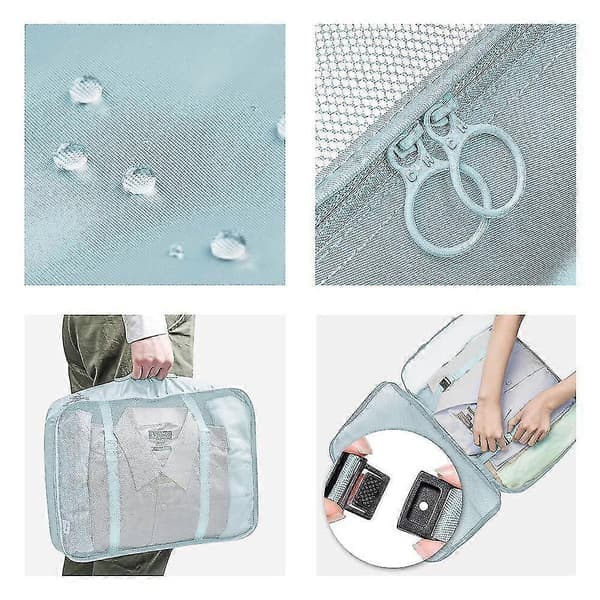 Packpåsar Resväska Packningsorganisatörer Set med Necessär (7 delar) grå grey