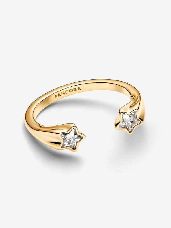 Pandora - Öppen ring med stjärnfall - 14k guldplätering Omkrets: 58mm Circumference: 58mm