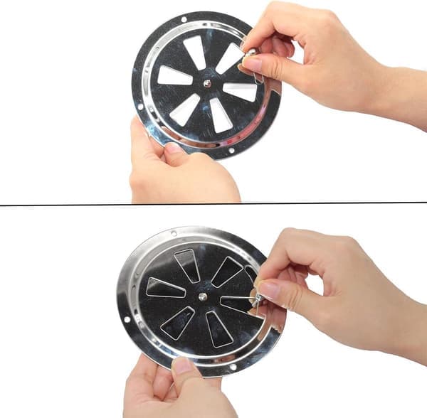 delar - Ventilationsgaller - 12,5 cm - Runt ventilationsgallerlock - BBQ rökventilationsset - luftventiler - rökreservdelar