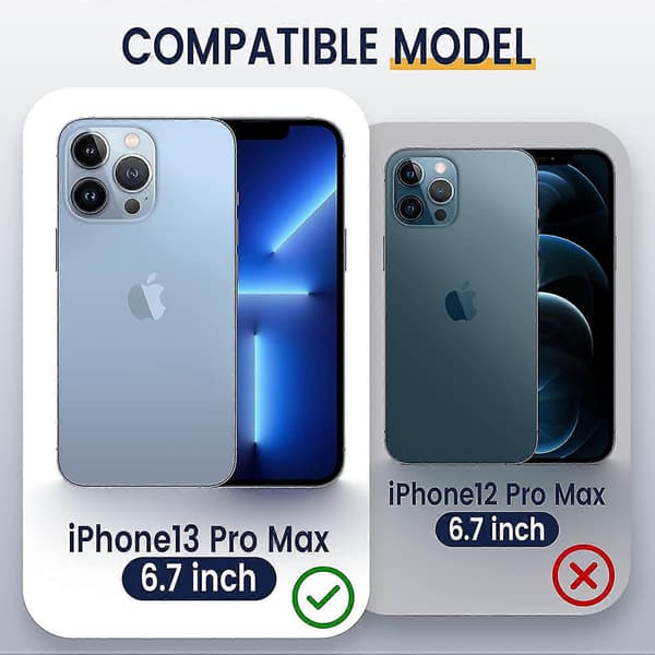 Etui til iPhone 13 Pro Max Stand Etui med Skydende Kameradæksel - Sort