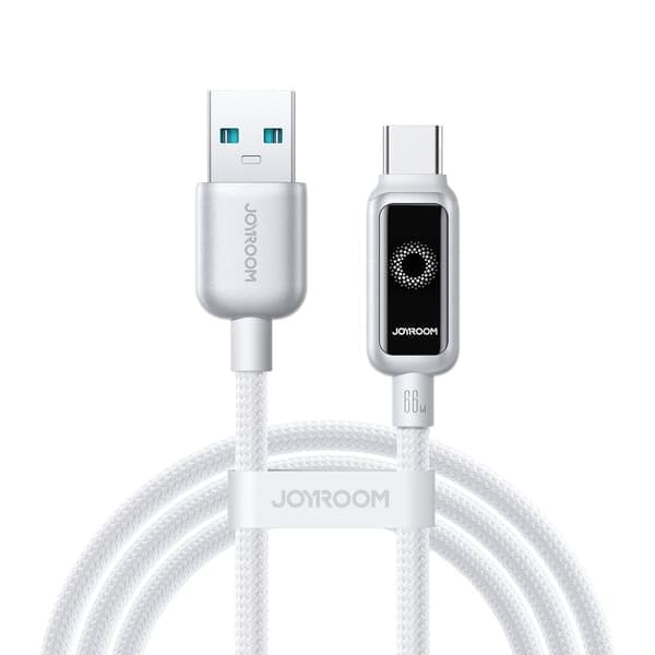 Joyroom USB-A til USB-C hurtigopladningskabel 66W, 1,2m - Hvid