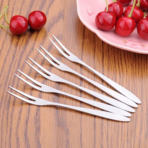12-delt dessertgaffel, 13 cm mini salat- og fruktgaffel i rustfritt stål