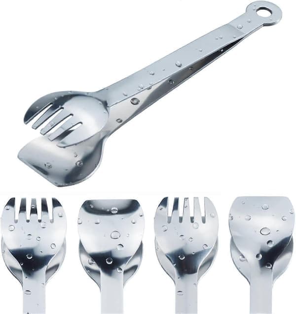 Mini serveringstang 15 cm rustfritt stål små forrettstang, sett med 4 (speilpolert)