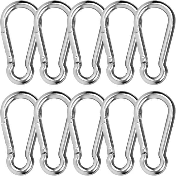 50x5 mm Karbinhake - 304 Rostfritt Stål - 10-pack - Maxlast 125 kg
