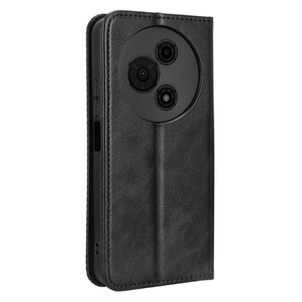 Til TCL 605 4G / 60 SE Pung Etui med Stand Retro Tekstur - Sort Sort