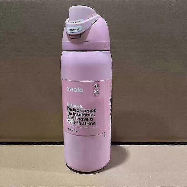 Owala 24/32oz Rose Quartz FreeSip Vandflaske i rustfrit stål, Rose Quartz Pink