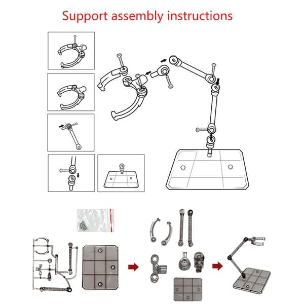 1 sett actionfigur-base egnet utstillingsstativbrakett for HG 1 hvit White