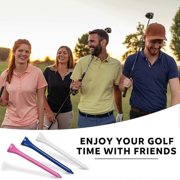 Golf Tees, 2 3/4 tommer, 70 stk., Professionel Deluxe Træ Golf Tee, Naturlig Hårdttræ Golf Tee