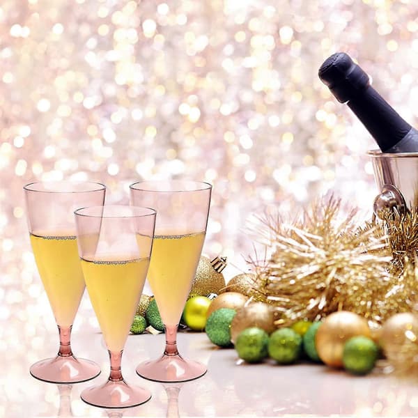 5 stk. stabelbare champagneglas sæt, genanvendelige vinglas med flaskebeholder
