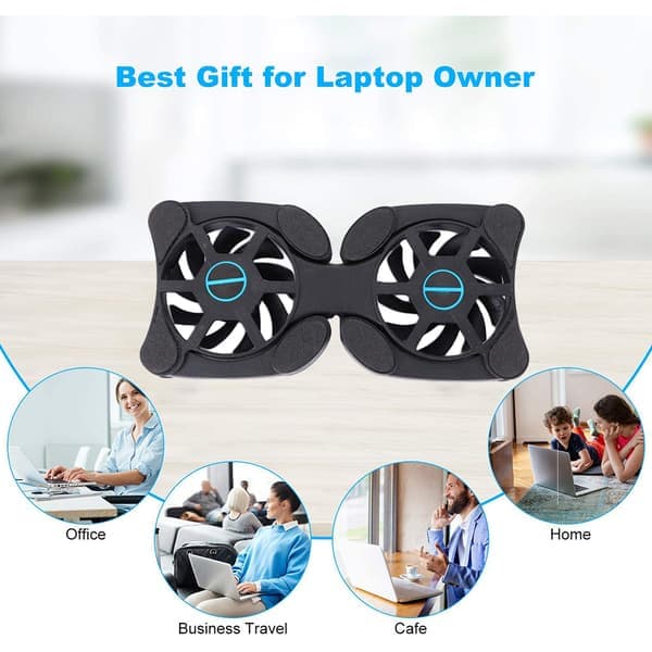 Mini sammenklappelig USB-køleventilator blæksprutte notebook-køler køleplade stativ dobbelte ventilatorer til notebook bærbar computer