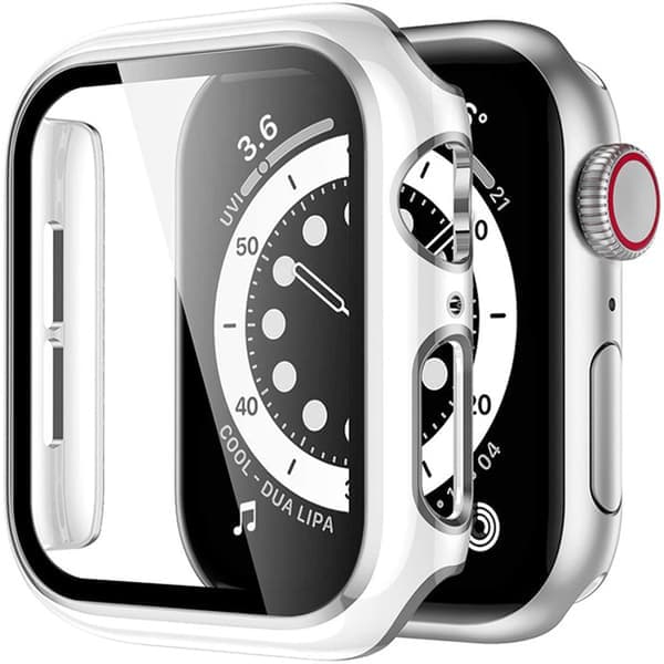 Kova kotelo lasisella näytönsuojalla 44mm, valkoinen