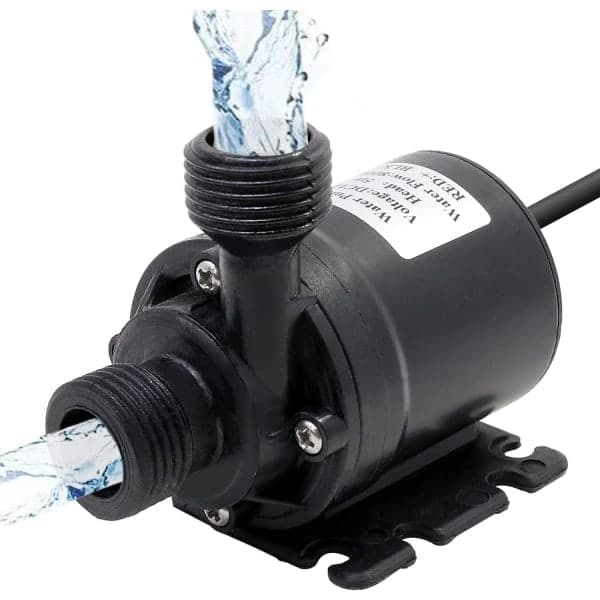 Cirkulationspumpe DC 12V 800L/H 5M Vandcirkulationssystem Sort 1 stk
