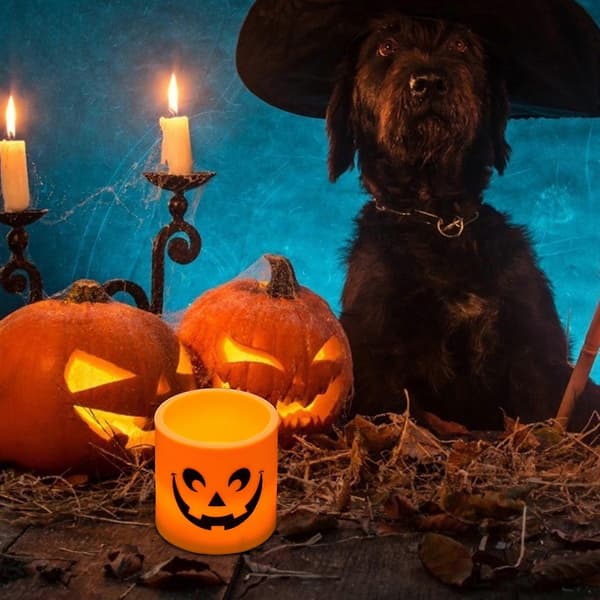 Elektronisk græskarlygte Halloween-lys til dekoration 2 stk. orange