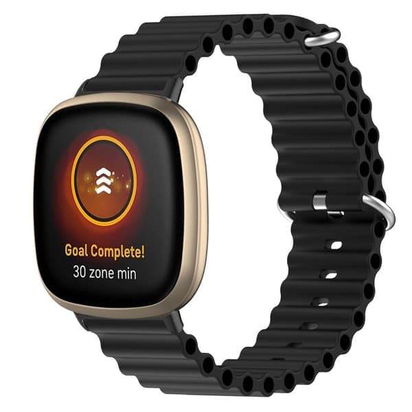 Fitbit Sense 2 / Versa 4 / 3 Ocean Band Style klockarmband - Svart Svart