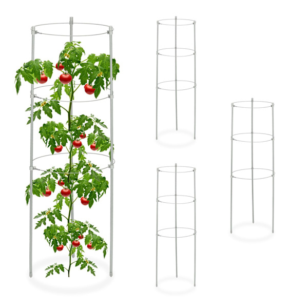 Sæt med 4 runde tomatstøtter, 60 cm